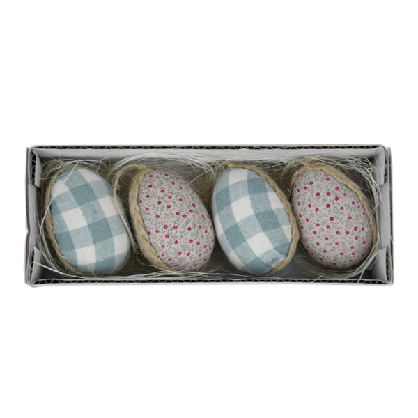 4 dekoratyvinių velykinių kiaušinių rinkinys dėžutėje Ego Dekor, 19 x 5 cm