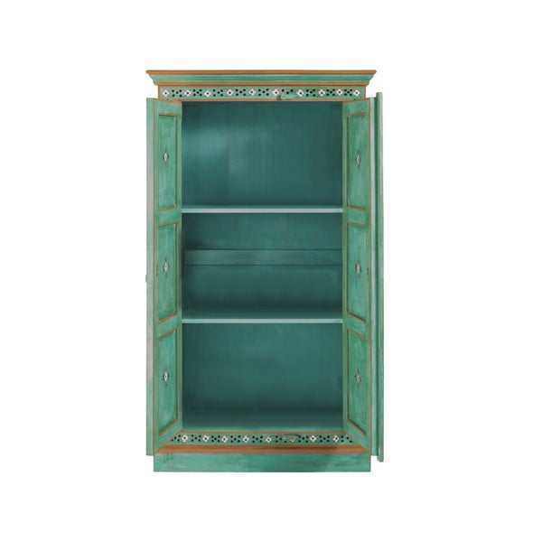 Žalios spalvos iš mango masyvo spintelė 87x152x38 cm Prem – Støraa-image-1