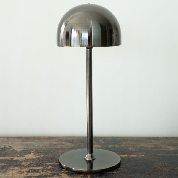 Tamsiai pilkos spalvos stalinis šviestuvas LED su nuotolinio valdymo funkcija (aukštis 30 cm) su metaliniu gaubtu Tim – Sirius-image-1