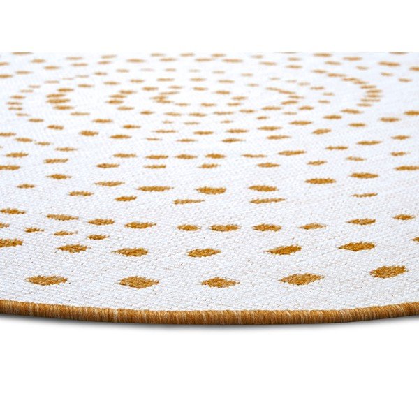 Apvalios formos lauko kilimas ochros spalvos/baltos spalvos ø 200 cm Bali – NORTHRUGS-image-3