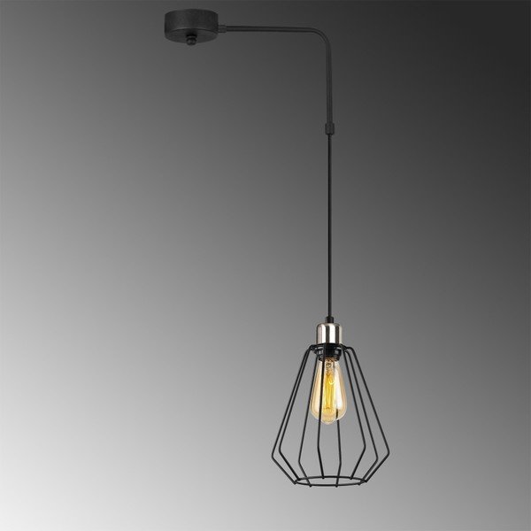 Juodos spalvos metalinis pakabinamas šviestuvas Opviq lights Zach-image-1