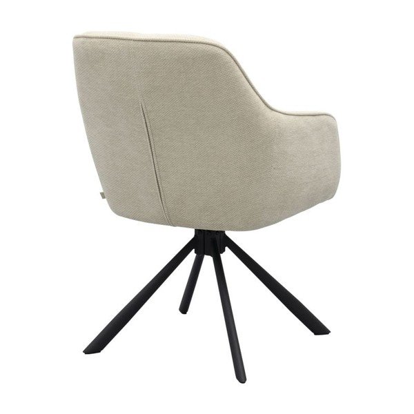 Kreminės spalvos iš audinio valgomojo kėdė su porankiais Avola – Unique Furniture-image-4