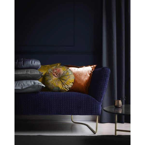 Geltonos spalvos pagalvėlė Velvet Atelier Japanese Flowers, ø 40 cm-image-2