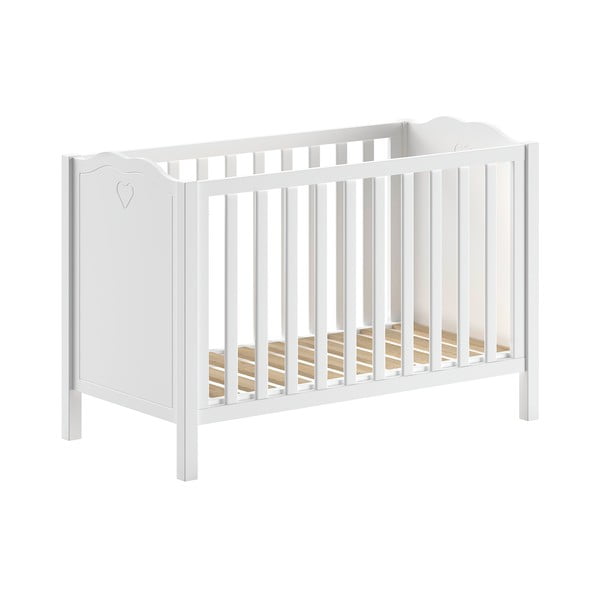 Baltos spalvos iš pušies masyvo vaikiška lovelė 60x120 cm Amori – Vipack
