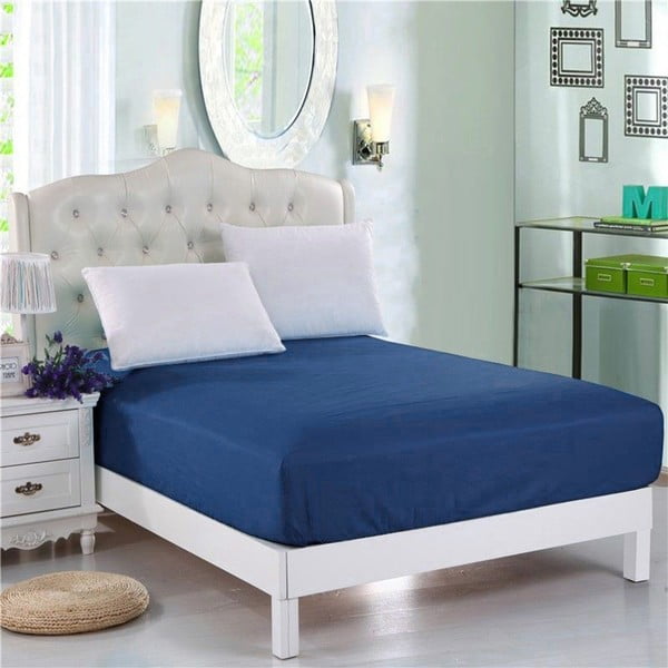 Mėlyna neelastinga paklodė dvigulei lovai Purreo Muneco, 160 x 200 cm