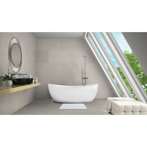 Baltas tekstilinis vonios kambario kilimėlis 40x60 cm Zen - Allstar-image-1