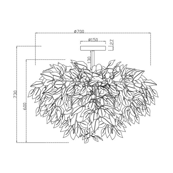 Baltas pakabinamas šviestuvas Reality Pendant Leavy, aukštis 73 cm-image-3