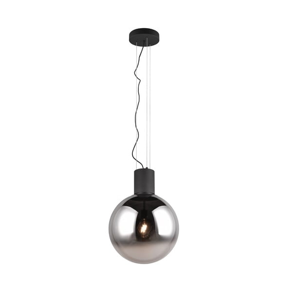 Kabantis šviestuvas juodos spalvos LED ø 50 cm su stiklo gaubtu Cipallone – CINQUE