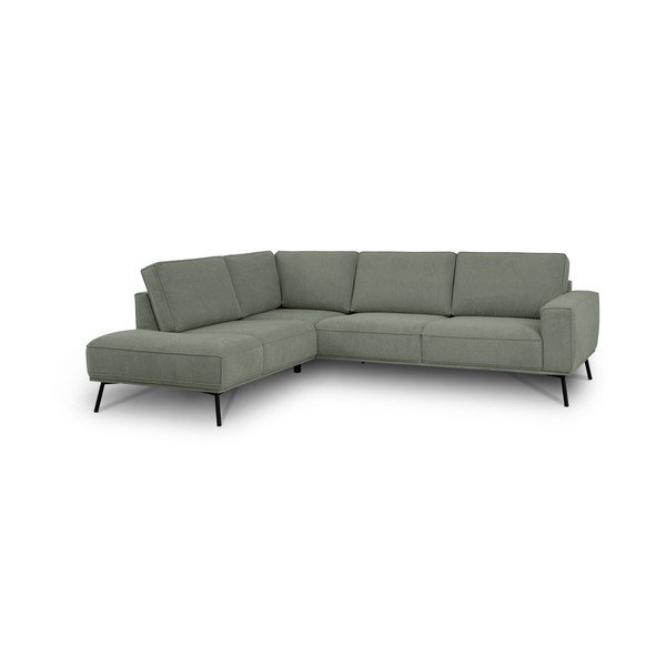 Žalios spalvos kampinė sofa iš šenilinio audinio (su kairiuoju kampu/„L“ formos) Amsterdam – Scandic-image-2