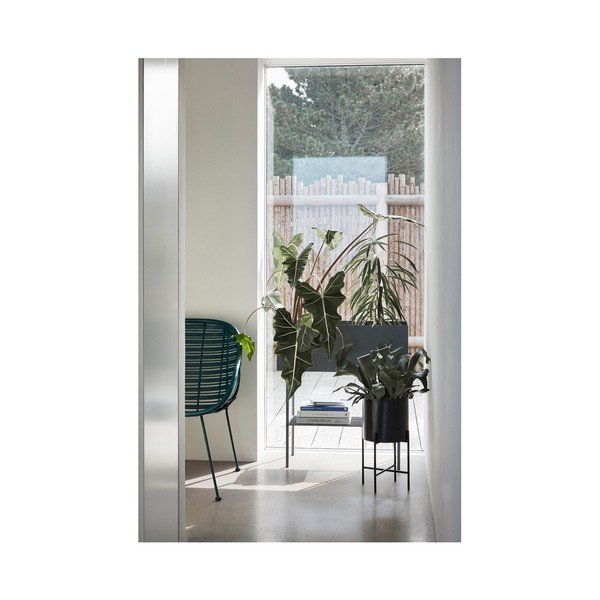 2 juodos geležies vazonų rinkinys su stovais Hübsch Haggo-image-3