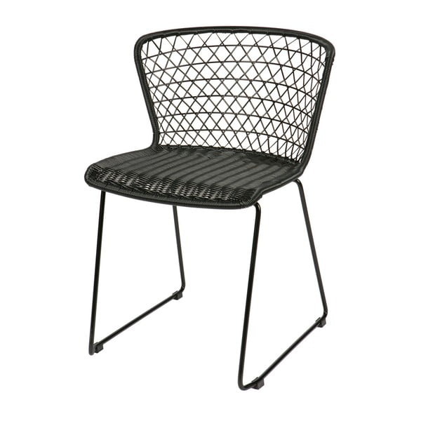 2 juodų kėdžių rinkinys su metaline konstrukcija BePureHome Quadro