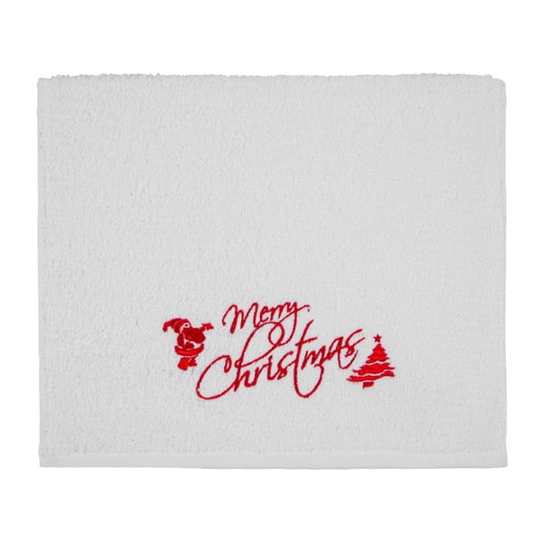 Kalėdinis rankšluostis Merry Christmas White, 30 x 50 cm