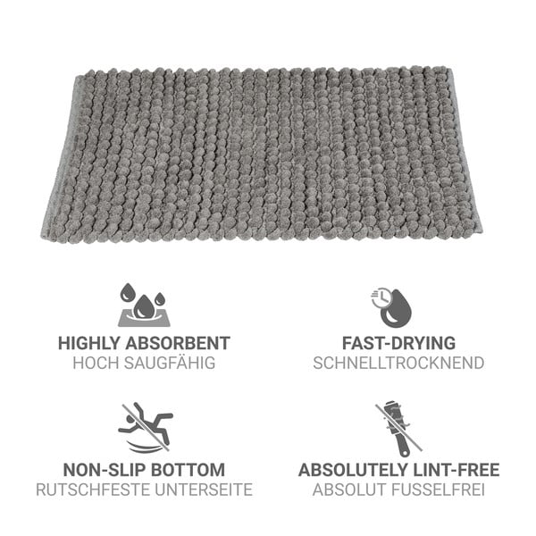 Pilkos spalvos iš tekstilės vonios kilimėlis 50x80 cm Solivo – Wenko-image-4