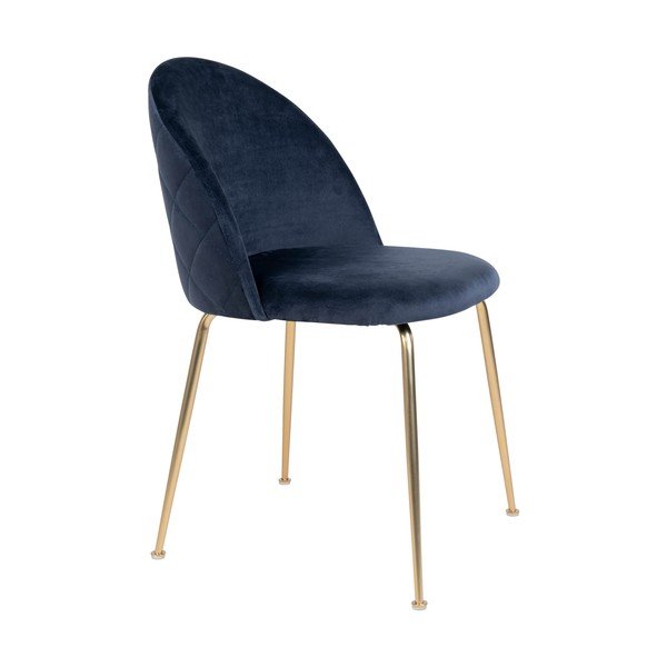 Iš aksomo valgomojo kėdės mėlynos spalvos/auksinės spalvos 2 vnt. Geneve – House Nordic-image-3
