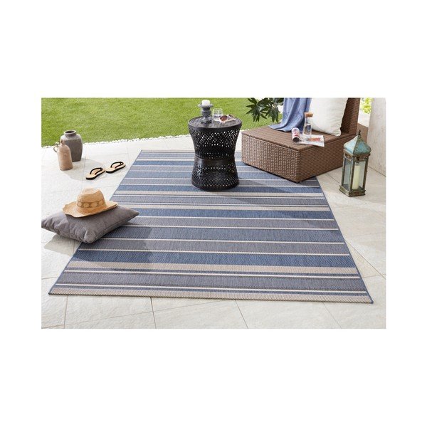 Mėlynas dryžuotas lauko kilimas NORTHRUGS Strap, 80 x 150 cm-image-2