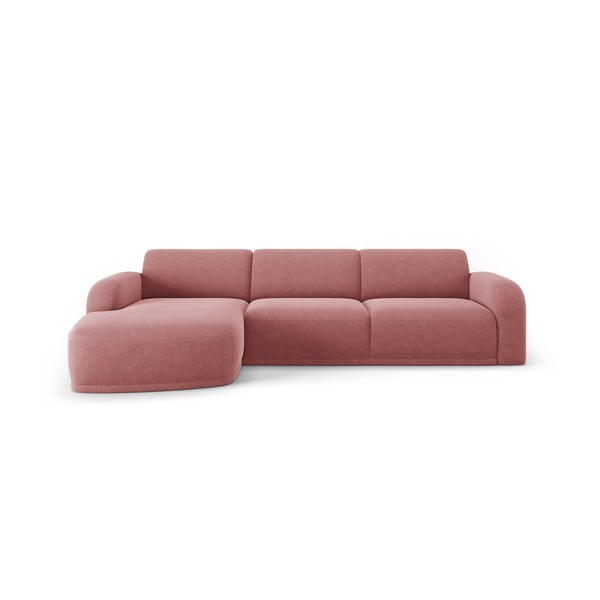 Iš velveto kampinė sofa šviesiai rožinės spalvos Erin – Micadoni Home