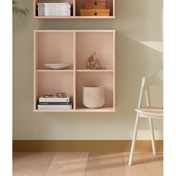Šviesiai rožinės spalvos pakabinama knygų spinta  70x70x27 cm Mistral – Hammel Furniture-image-2