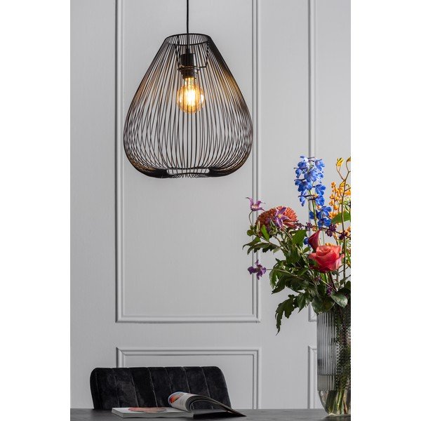 Juodos spalvos metalinis pakabinamas šviestuvas Leitmotiv Lucid, ø 35 cm-image-1