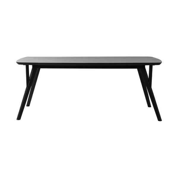 Valgomojo stalas juodos spalvos su akacijos stalviršiu 100x220 cm Quenza – Light & Living