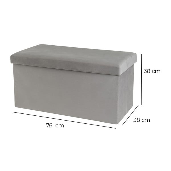 Iš velveto pufas šviesiai pilkos spalvos Estela – Casa Selección-image-3