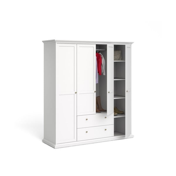 Drabužių spinta baltos spalvos 181x201 cm Paris – Tvilum-image-4