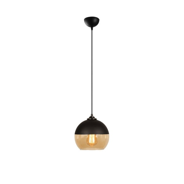 Kabantis šviestuvas ochros spalvos/juodos spalvos ø 20 cm su stiklo gaubtu Camini – Opviq lights-image-2