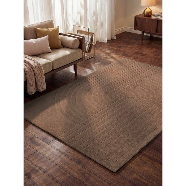 Rankų darbo smėlio spalvos iš vilnos kilimas 80x150 cm Arcura – Vikosa-image-1