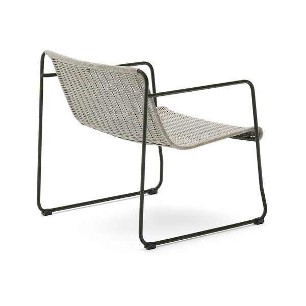 Pilkai žalios spalvos metalinis sodo krėslas Maurina – Kave Home-image-4