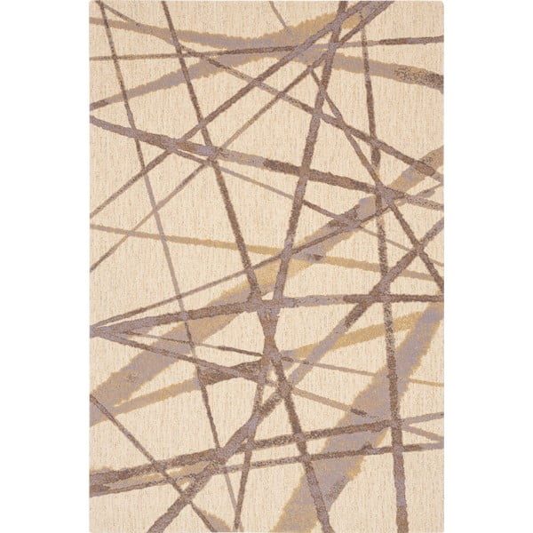 Kilimas iš vilnos smėlio spalvos 100x180 cm Sticks – Agnella