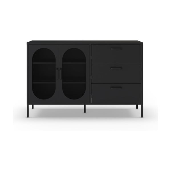 Šoninė spintelė juodos spalvos 140x90 cm Diora – Marckeric