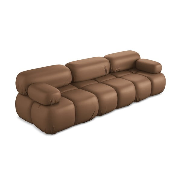 Rudos spalvos iš dirbtinės odos sofa 285 cm Lokua – Makamii-image-2