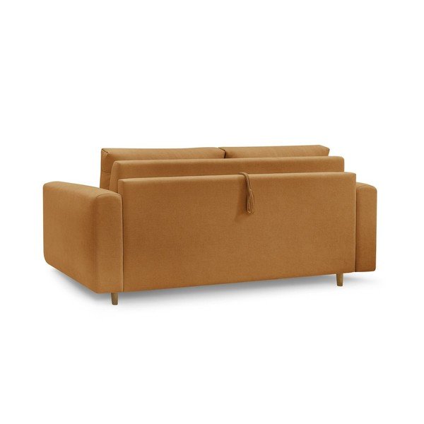 Garstyčių spalvos sofa miegojimui/sulankstoma 220 cm Cocoone – Bobochic Paris-image-4