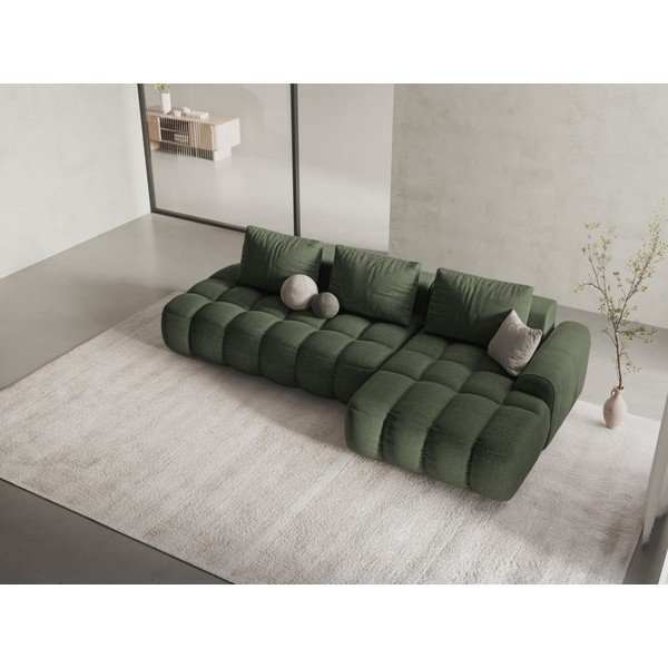 Žalios spalvos sulankstoma/su sandėliavimo vieta kampinė sofa (su dešiniuoju kampu/su gultu) Linz – Cosmopolitan Design-image-1