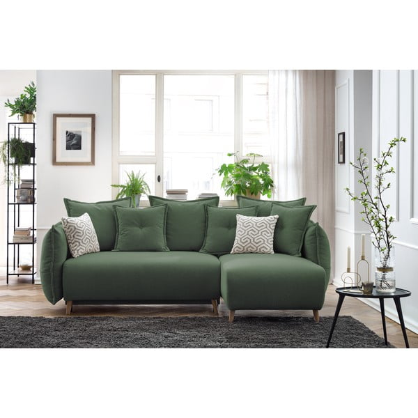 Sulankstoma ((modulinė)) kampinė sofa žalios spalvos Nessa – Bobochic Paris-image-1