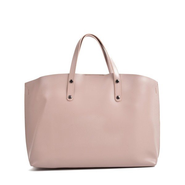 Rožinės ir smėlio spalvos odinė rankinė Mangotti Krepšiai Lulia-image-2