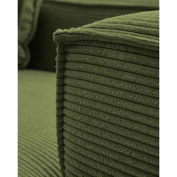 Žalia velvetinė kampinė sofa (dešinysis kampas) Blok - Kave Home-image-1