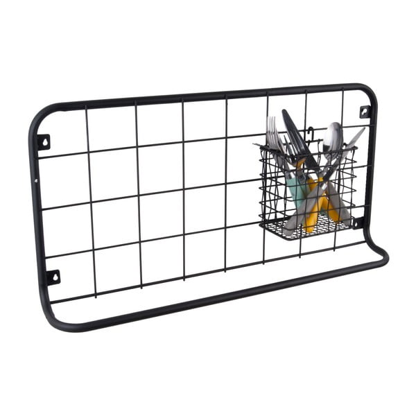 Juodos spalvos sieninis dėklas PT LIVING Open Grid-image-1