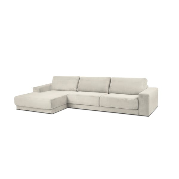 Smėlio spalvos aksominė sofa-lova Milo Casa Donatella, kairysis kampas-image-2