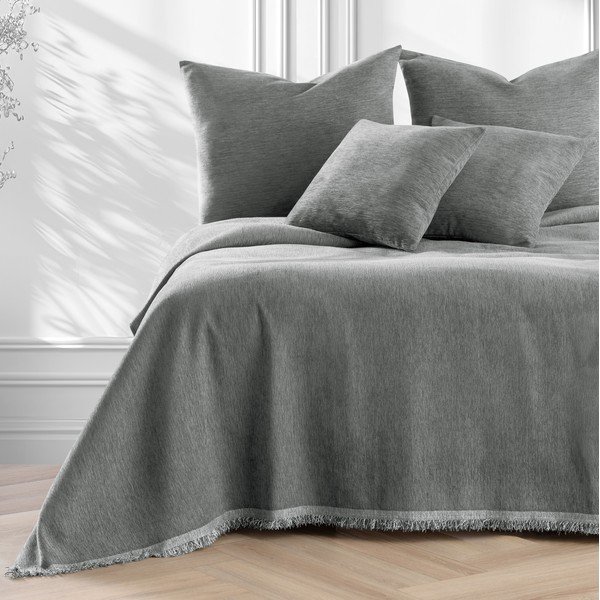 Pilkos spalvos iš šenilino lovatiesė 220x240 cm Talo – Filumi-image-2