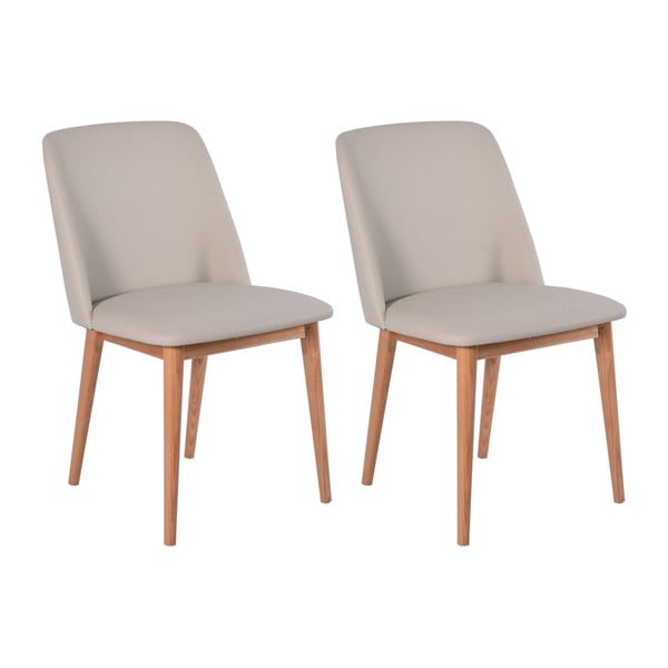 2 smėlio spalvos kėdžių su ąžuoliniu pagrindu rinkinys "RGE Perstorp