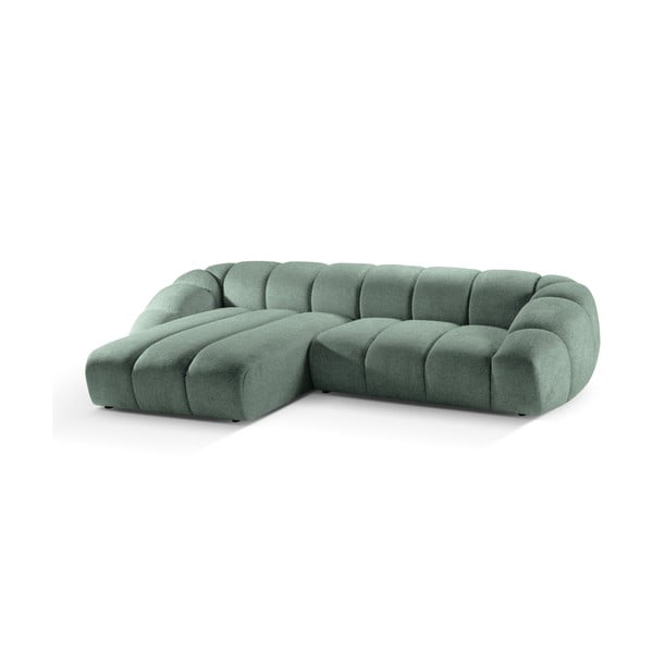 Kampinė sofa šviesiai žalios spalvos (su kairiuoju kampu) Diana – Micadoni -image-2