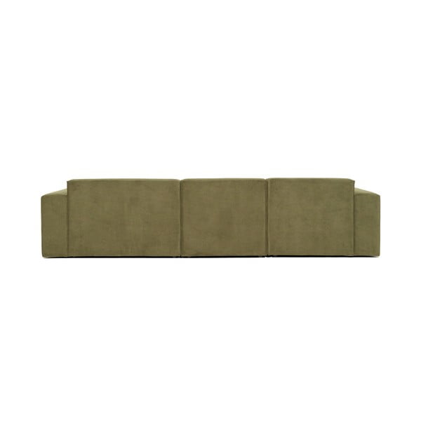 Žalios spalvos aksominė kampinė modulinė sofa Scandic Sting, dešinysis kampas-image-3