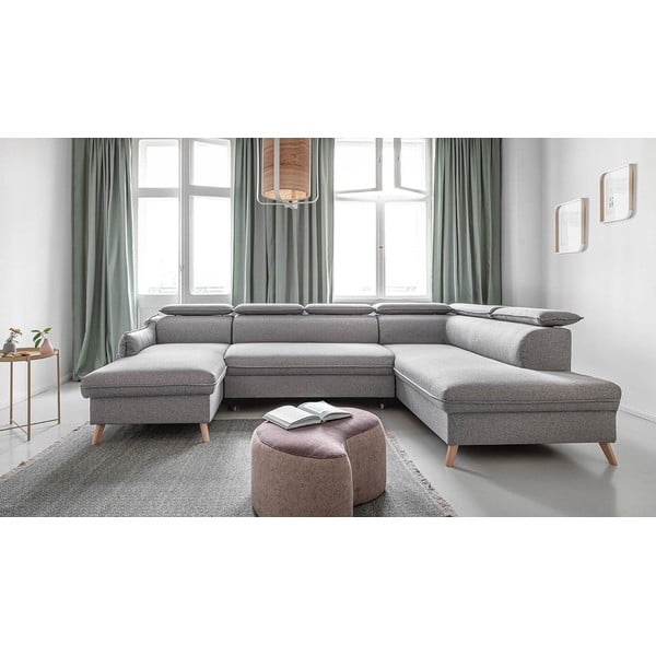 Sulankstoma kampinė sofa šviesiai pilkos spalvos (su dešiniuoju kampu) Sweet Harmony – Miuform-image-3