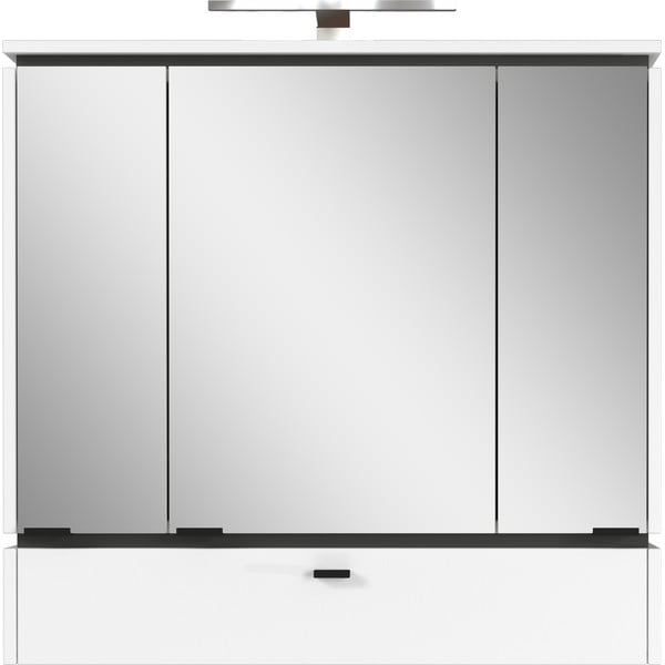 Balta vonios kambario spintelė su veidrodžiu ir apšvietimu 79x80 cm Modesto - Germania