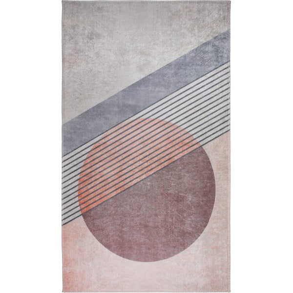Skalbiamas kilimas šviesiai rožinės spalvos/šviesiai pilkos spalvos 80x200 cm – Vitaus