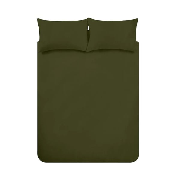 Khaki spalvos iš flanelės dvigulė/itin ilga patalynė 230x220 cm Brushed – Catherine Lansfield-image-3