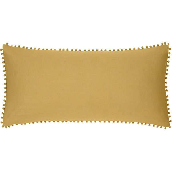 Geltonas dekoratyvinis pagalvės užvalkalas iš medvilnės Westwing Collection, 40 x 80 cm