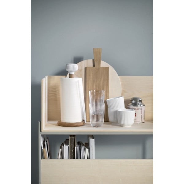 Popierinių rankšluosčių laikiklis iš ąžuolo medienos su balto porceliano detalėmis Kähler Design Hammershoi-image-2