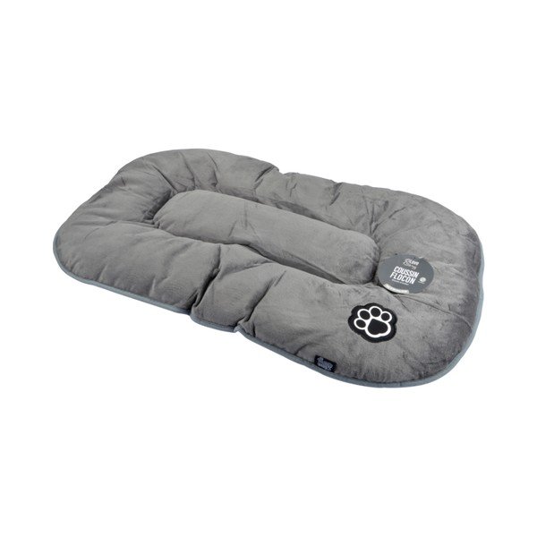 Pilkos spalvos iš zomšo augintinio guolis šuniui 61x38 cm Flakes – Love Story-image-2
