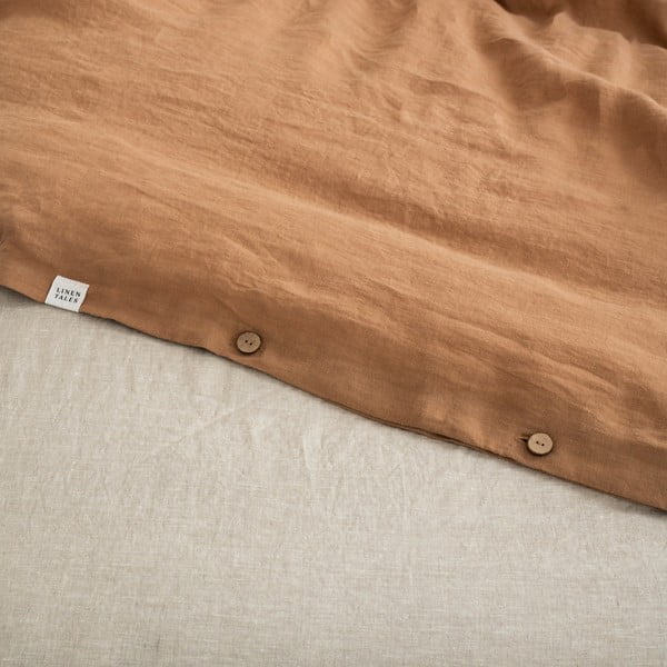 Dvigulė patalynė rudos spalvos iš lino 200x200 cm – Linen Tales-image-2